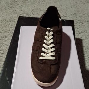 Madden Girl Dark Brown Sneakers with Cream Laces